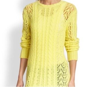 Equipment Amber Cashmere Blend Tunic Sweater Women’s Sz S Open Knit Wool Alpaca